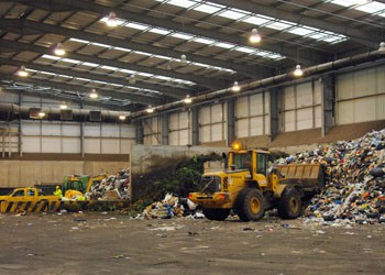 The materials are bulked up at Eagle Way transfer hub before being transported for further processing